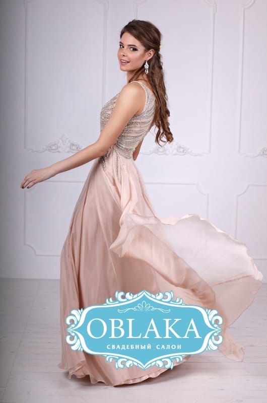 Вечірня сукня А-силуету з ілюзорним ліфом Elegance