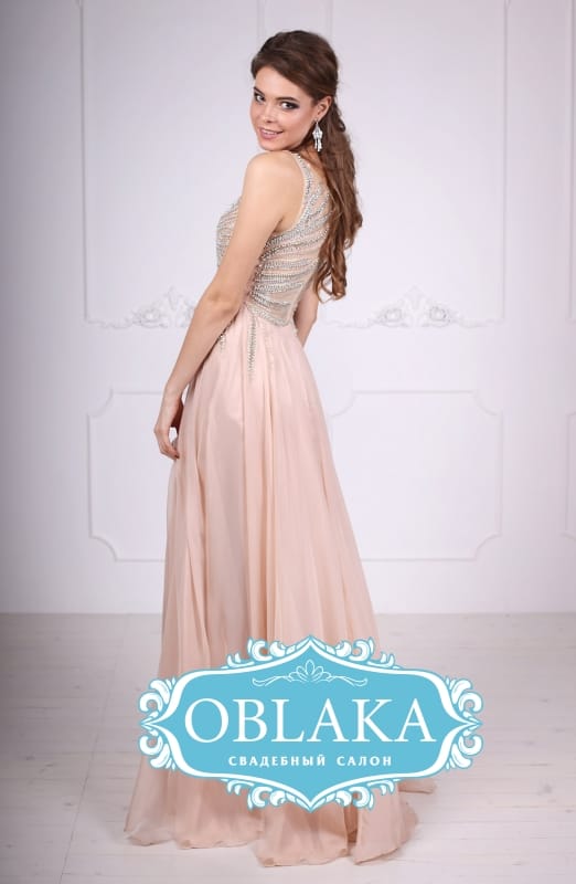 Вечірня сукня А-силуету з ілюзорним ліфом Elegance