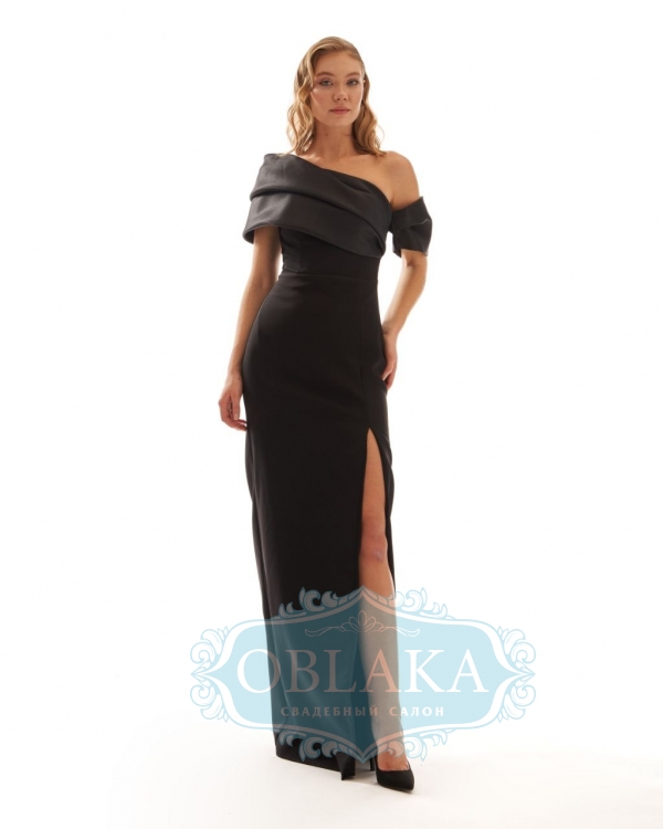 Пряма вечірня сукня максі 5119 Black