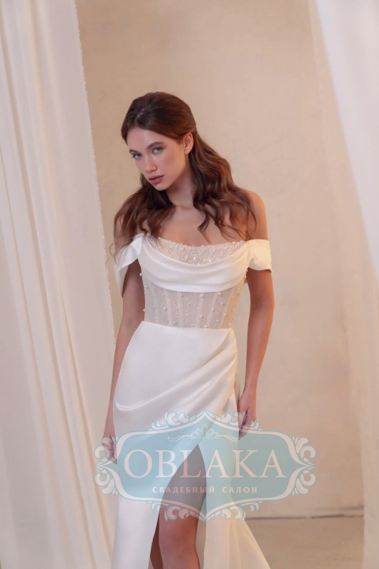 Весільна сукня русалка з розрізом Agnes