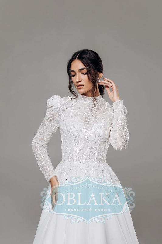 Весільна сукня А-силуету з довгими рукавами Zlata